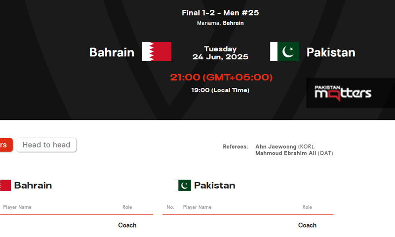 Pak vs behrain
