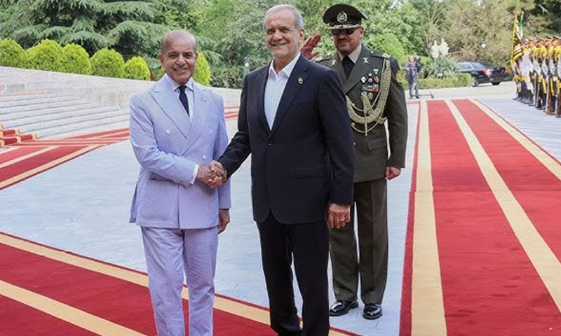 Pakistan pm shehbaz sharif meets iran president pezeshkian in tehran