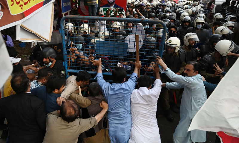 Police arrest.